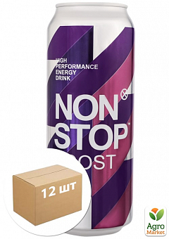 Безалкогольный энергетический напиток Non Stop Boost 0.5 л упаковка 12шт2