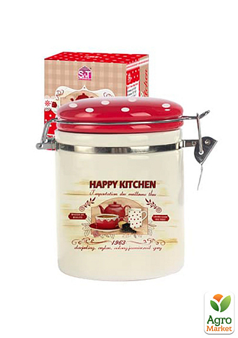 Емкость для сыпучих продуктов 0,75л `Happy Kitchen` (d-9,5см, h-11см) (629-11)