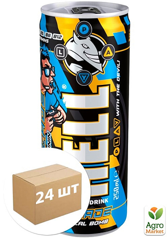 Енергетичний напій GAMER ARCADE зі смаком помело та мангустину ТМ "Hell" 0.25 л упаковка 24 шт