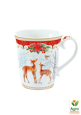 Чашка фарфорова "Різдвяна мелодія", олені, 275 мл (R1101#CHTR)