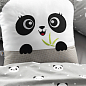 Подушка декоративна Панда ТM PAPAELLA 45х45 см панда сіра/горошок сірий купить