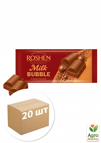 Шоколад молочний (пористий) ТМ "Roshen" 80г упаковка 20шт