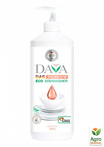 DAVA BALANCE Экологическое средство для мытья посуды с глицерином, 1000 г