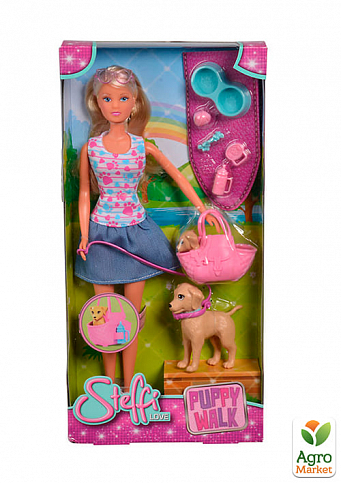 Кукольный набор Штеффи "Прогулка семейки любимцев" с аксессуарами, 3+ Simba Toys