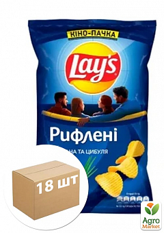 Картофельные чипсы рифленые (сметана и лук) ТМ "Lay`s" 200г упаковка 18шт1