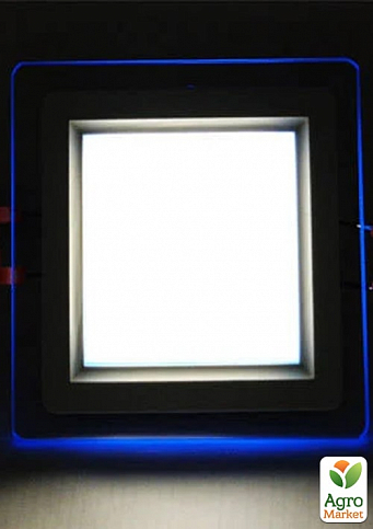LED панель Lemanso LM1039 Сяйво 9W 720Lm 4500K + синий 85-265V / квадрат + стекло (336123)
