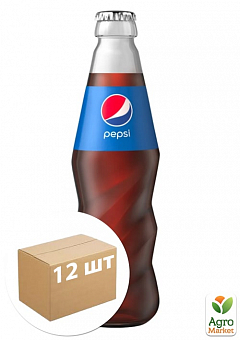 Газований напій (скло) ТМ "Pepsi" 0,3л упаковка 12шт1