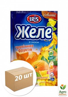 Желе зі смаком тропічних фруктів ТМ "IRIS" 90г упаковка 20шт2
