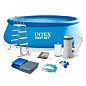 Надувний басейн 457х122 см (3 785 л/год, сходи, тент, підстилка) ТМ "Intex" (26168)