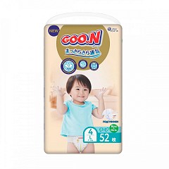 Подгузники GOO.N Premium Soft для детей 9-14 кг (размер 4(L), на липучках, унисекс, 52 шт)2
