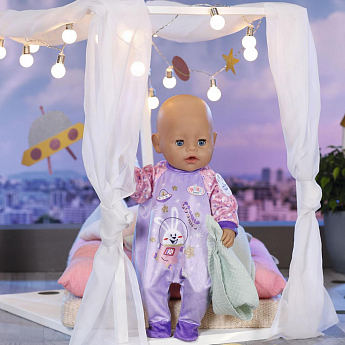 Одежда для куклы BABY BORN серии "День Рождения" - ПРАЗДНИЧНЫЙ КОМБИНЕЗОН (на 43 cm, лавандовый) - фото 3
