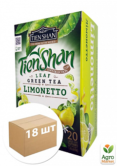 Чай зелений (Лімонетто) пачка ТМ "Тянь-Шань" 20 пірамідок упаковка 18шт2