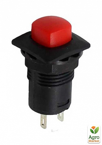 Кнопка Lemanso LSW12 квадратна червона з фікс. ON-OFF/ DS-226 1A 250VAC кратно 25 штук (12033)