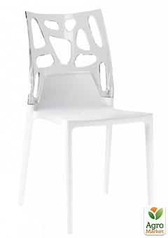 Стілець Papatya Ego-Rock біле сидіння, верх прозоро-чистий (2266)2