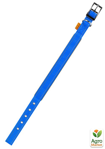 Ошейник "Dog Extremе" из нейлона, двойной со светоотражающей вставкой (ширина 40мм, длина 60-72см) голубой (64542) - фото 3