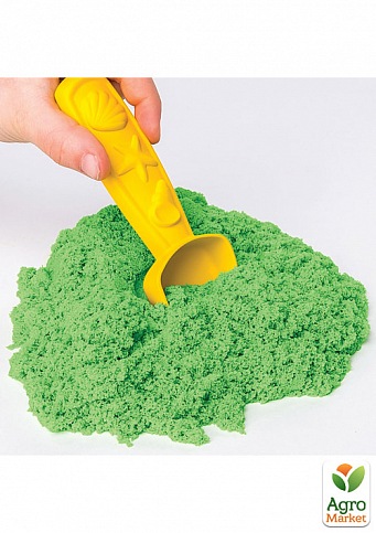 Набор песка для детского творчества - KINETIC SAND ЗАМОК ИЗ ПЕСКА (зеленый, 454 г, формочки, лоток) - фото 3