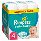 PAMPERS Детские одноразовые подгузники Active Baby Размер 4 Maxi (9-14 кг) Мега Супер Упаковка 180 шт