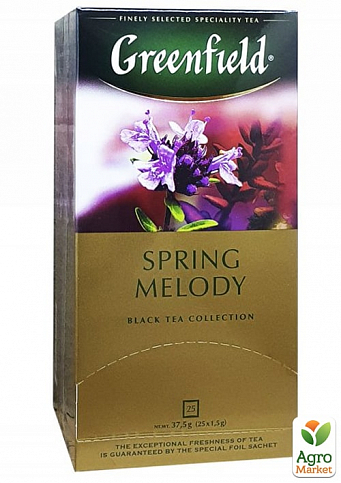 Чай черный с чабрицом и ароматом персика в пакетиках ТМ "Greenfield" Spring Melody 1.5 г*25 пак