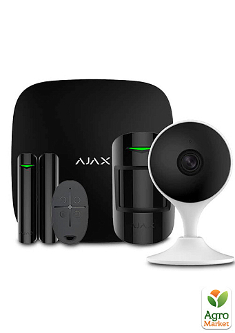 Комплект беспроводной сигнализации Ajax StarterKit black + Wi-Fi камера 2MP-C22EP-A