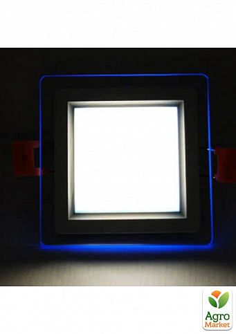 LED панель Lemanso LM1038 Сяйво 6W 450Lm 4500K + синій 85-265V / квадрат + скло (336117)