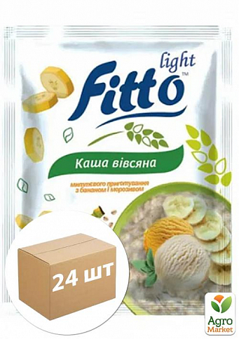 Каша овсяная мгновенного приготовления с бананом и мороженым ТМ "Fitto light" 40г упаковка 24 шт