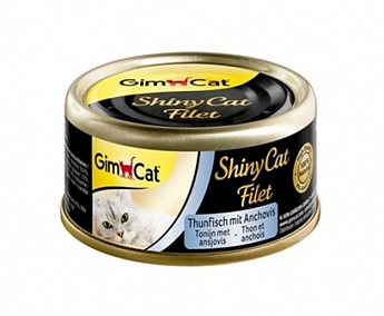 GimCat Shiny Cat Filet Вологий корм для кішок c тунцем і анчоусів 70 г (4129241)