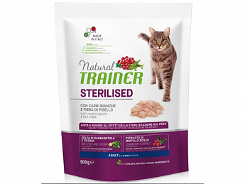 Trainer Natural Cat Adult Sterilized Cухой корм для стерилизованных кошек с белым мясом  300 г (2305110)