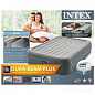 Надувная кровать с встроенным электронасосом двухспальная, серая ТМ "Intex" (64126) купить