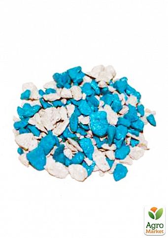 Цветные декоративные камни "Микс Бело-голубой" фракция 5-10 мм 1 кг