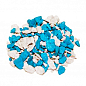Цветные декоративные камни "Микс Бело-голубой" фракция 5-10 мм 1 кг