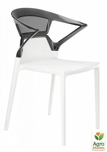 Кресло Papatya Ego-K белое сиденье, верх прозрачно-дымчатый (2484)
