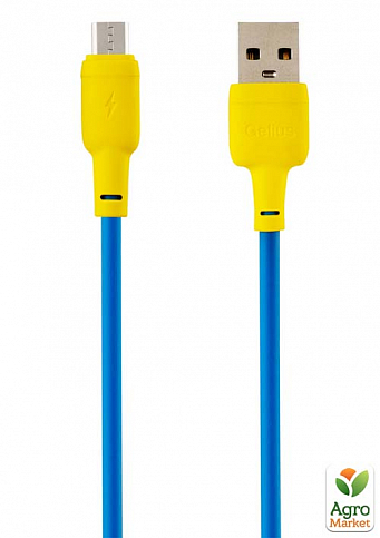 Кабель USB Gelius Full Silicon GP-UCN001M MicroUSB Yellow/Blue - фото 2