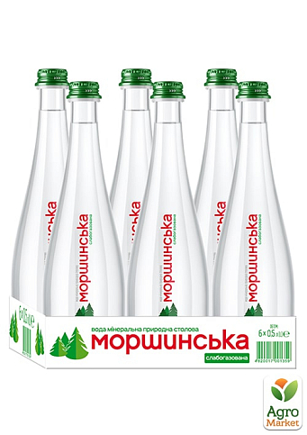 Минеральная вода Моршинская Премиум слабогазированная стеклянная бутылка 0,5л (упаковка 6шт)  - фото 3