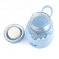 Кружка зі скла з кришкою у силіконовому захисті Sweet Feeling блакитна SKL11-203633