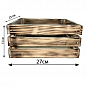 Ящик декоративный деревянный для хранения и цветов "Прованс" д. 25см, ш. 27см, в. 13см. (обожжённый с тканью) купить