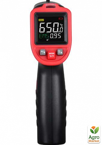 Безконтактний інфрачервоний термометр (пірометр) цв дисплей, -50-650°C, 12:1, EMS=0,1-1 WINTACT WT323A - фото 6