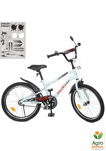 Велосипед детский PROF1 20д. Urban, SKD45,фонарь,звонок,зеркало,подножка,белый (мат) (Y20251)