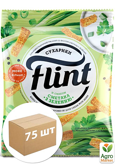 Сухарики пшенично-ржаные со вкусом сметаны с зеленью TM "Flint" 70 г упаковка 75 шт1