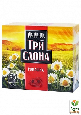 Чай травяной (Ромашка) цейлонский ТМ "Три Слона" 30 ф/п по 1.4г