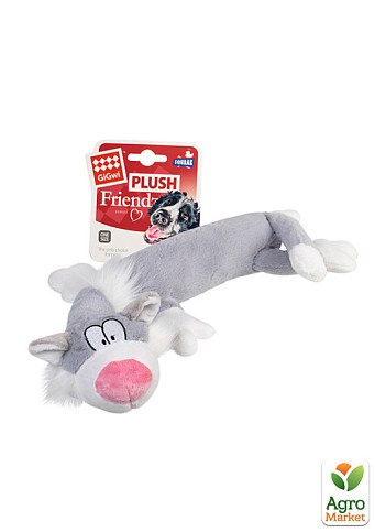 Игрушка для собак Кот с пищалкой/ткань GiGwi Plush, плюш, искусственный мех, 63 см (75227) - фото 2