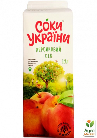 Персиковый сок ТМ "Соки Украины" 1.93л упаковка 6 шт - фото 2