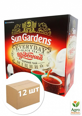 Чай чорний (щоденний) пачка ТМ "Sun Gardens" 100 пакетиків по 2.2г упаковка 12шт