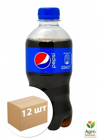 Газированный напиток (ПЕТ) ТМ "Pepsi" 0,33л упаковка 12шт