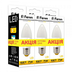 Світлодіодна лампа Feron LB-97 7W E27 2700K 3шт. в упаковці1