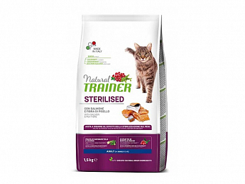 Trainer Natural Cat Adult Sterilized Cухой корм для стерилизованных кошек c лососем 1.5 кг (0298320)