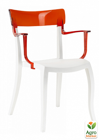 Крісло Papatya Hera-K біле сидіння, верх прозоро-червоний (2348)