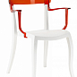 Кресло Papatya Hera-K белое сиденье, верх прозрачно-красный (2348)