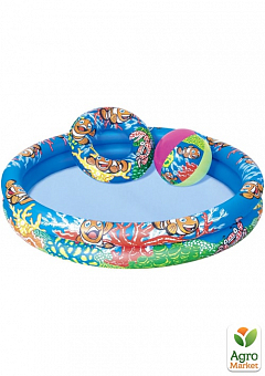Детский надувной бассейн "Рыбки" с мячиком и кругом 112х20 см ТМ "Bestway" (51124)1