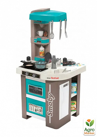 Інтерактивна кухня "Тефаль. Студіо Френч" з аксесуарами, ефектом кипіння та звуками, блакитна, 3+ Smoby Toys