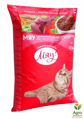 Сухой корм Мяу с кроликом для котов, 11 кг (2820180)